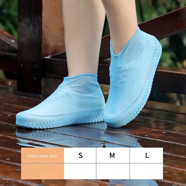 1 Pair Silicone WaterProof Shoe Covers S/M/L Covers Slip-resistant Rubber Rain Boot Overshoes Accessories For Outdoor Rainy Day