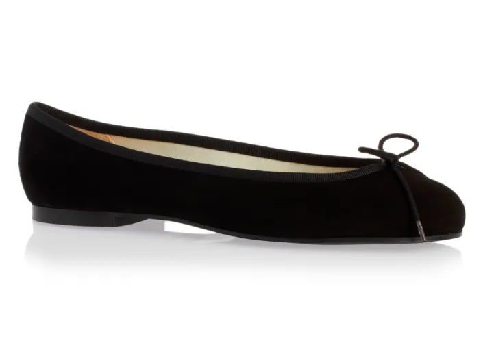 Black Nubuck Henrietta Flats