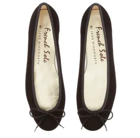 Black Nubuck Henrietta Flats