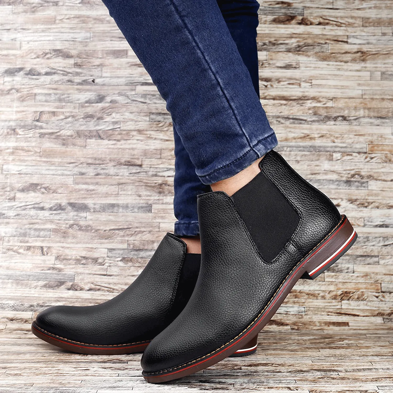 Classy Ankle British Design Black Chelsea Boots For Men-JonasParamount