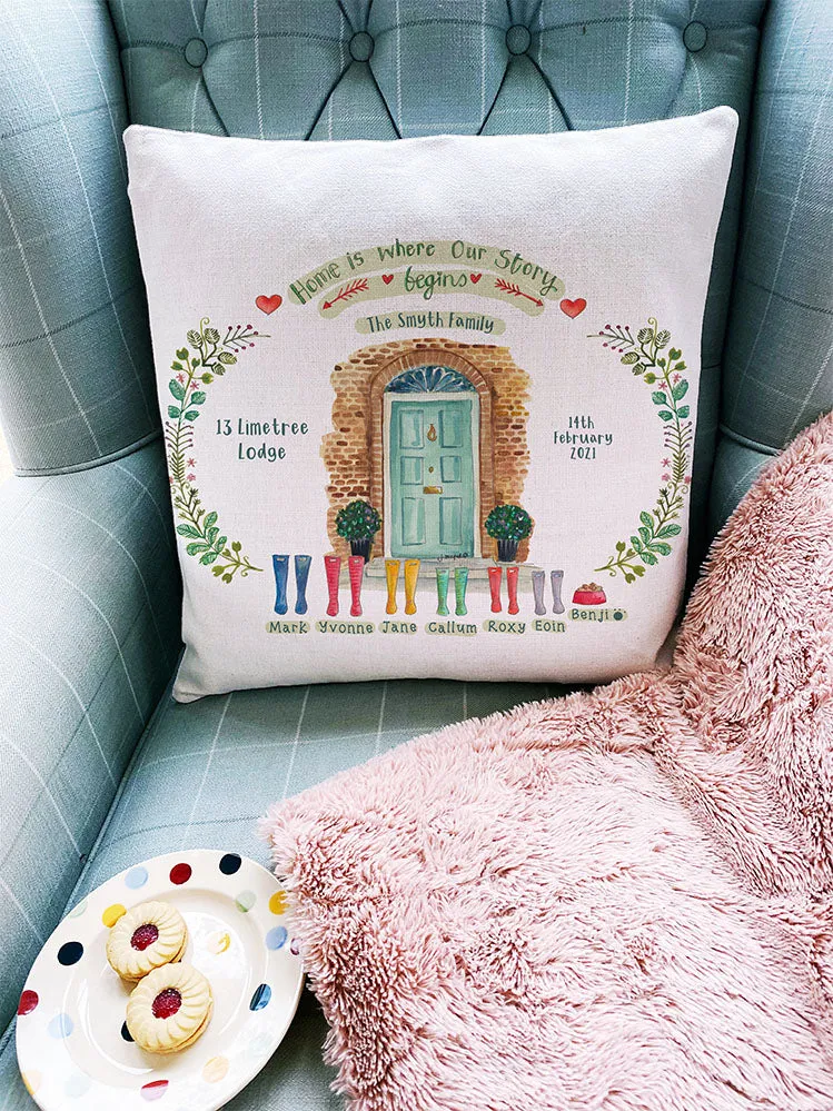 Front Door WELLIES FAMILY cushion