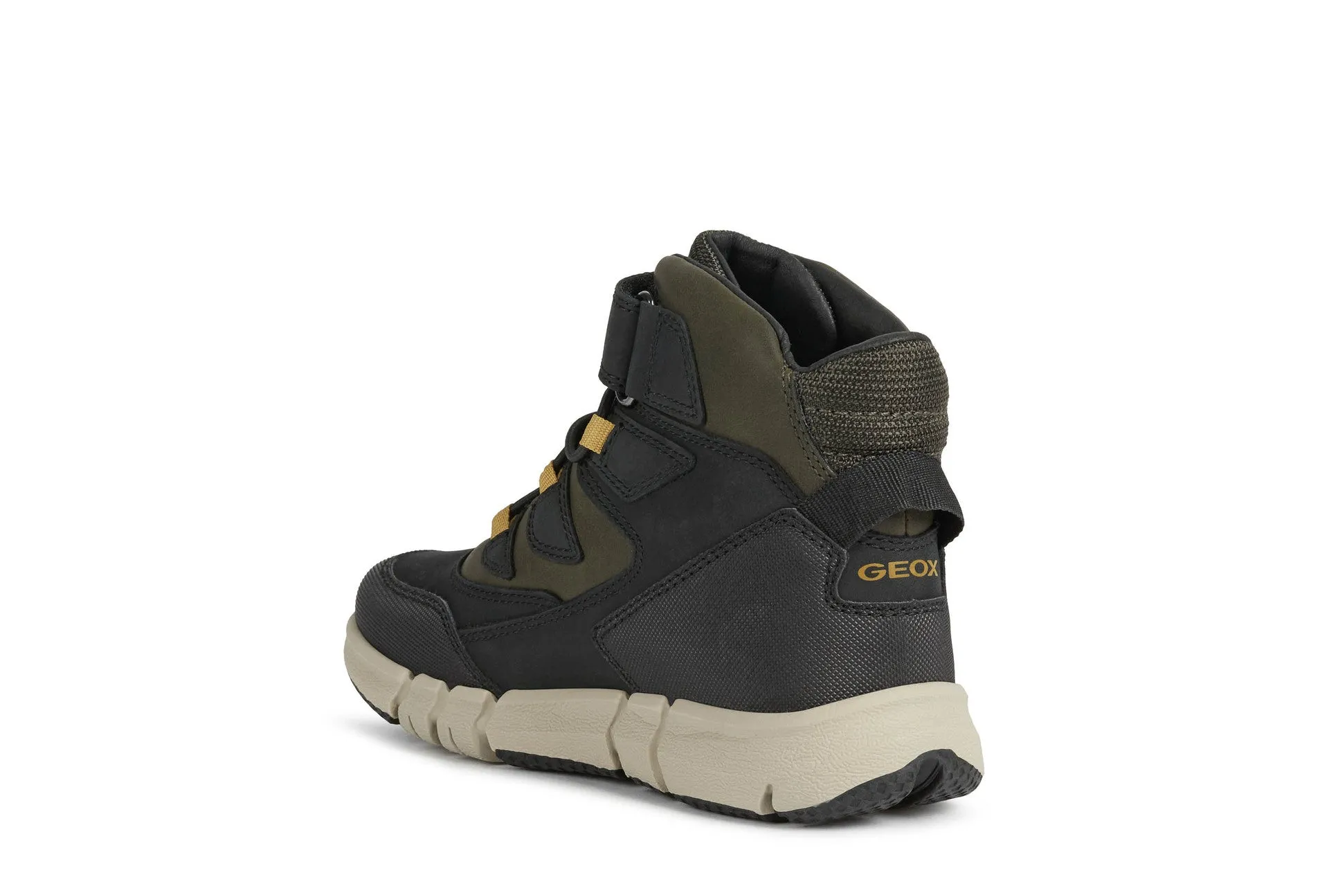 Geox Flexyper Boys Black Yellow Waterproof Boot