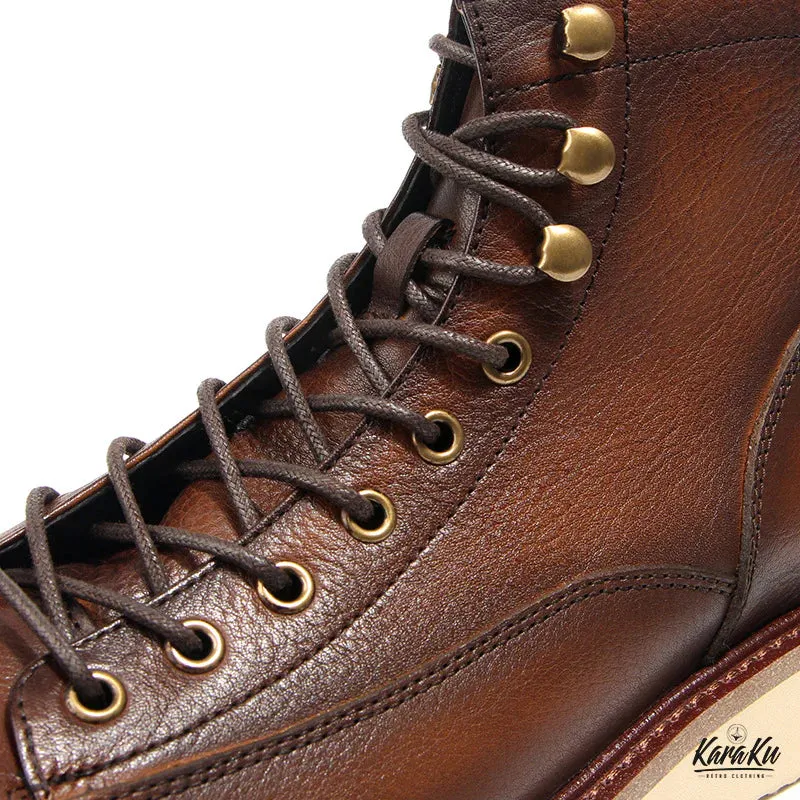 Hand-Polished Top Leather Mountain Boots