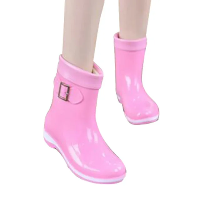 HEE GRAND Winter Rainboots For Women Anti-slip Warm Boots Flat Platform Rainning Shoes Rubber Boots 7 Colors XWX2963