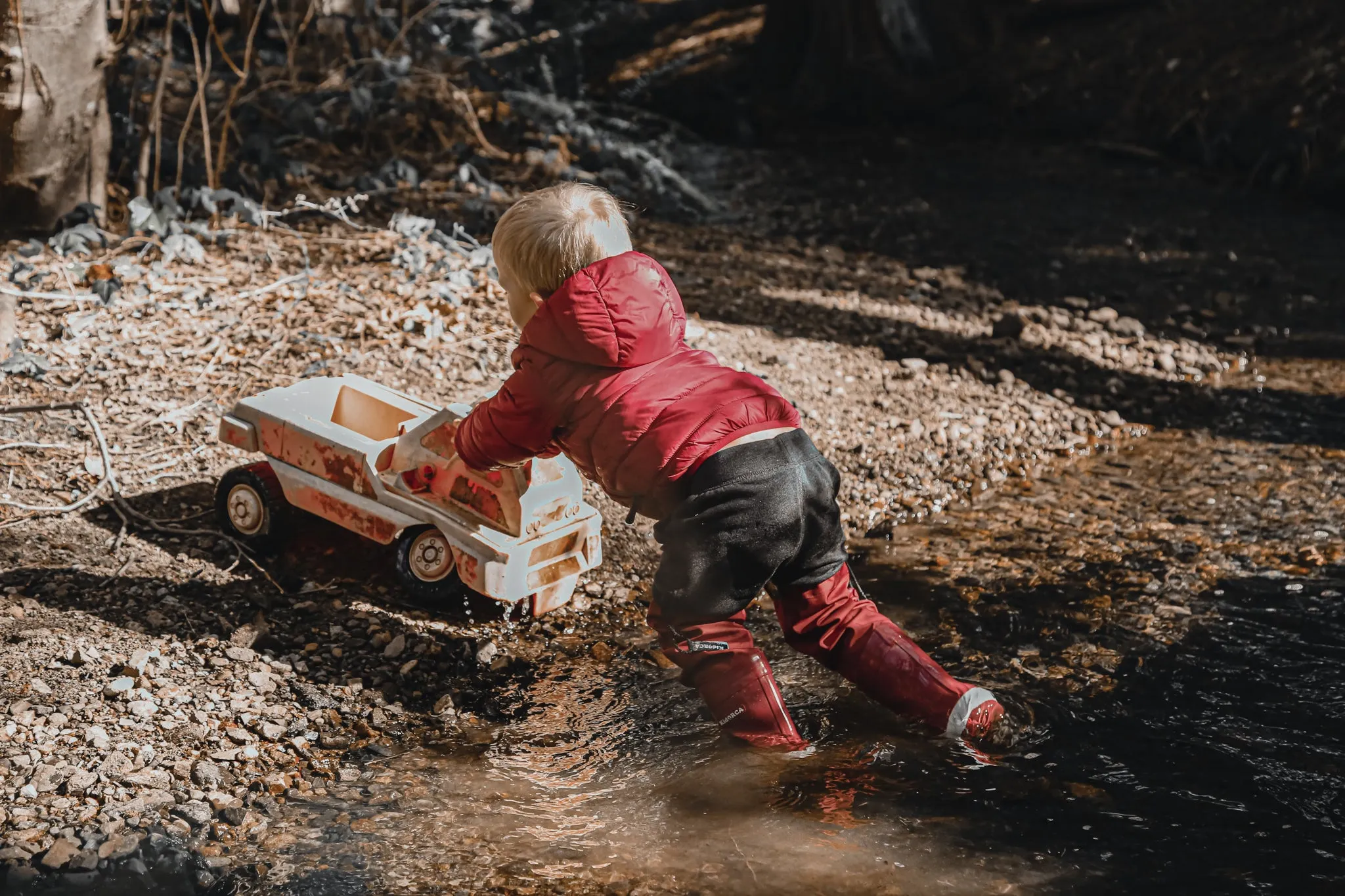 KidORCA Kids Rain Boots with Above Knee Waders _ Merlot