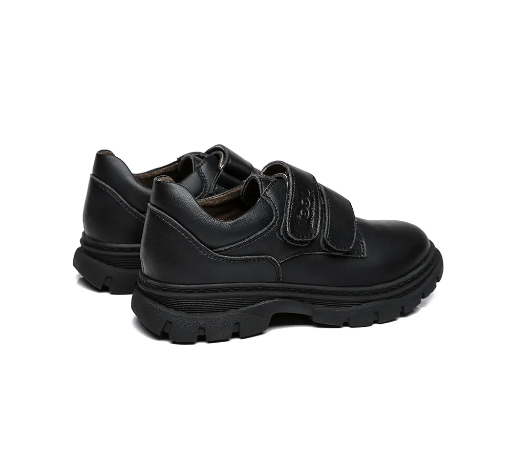 Kids School Shoes Leather Black Senior School Shoes Ava