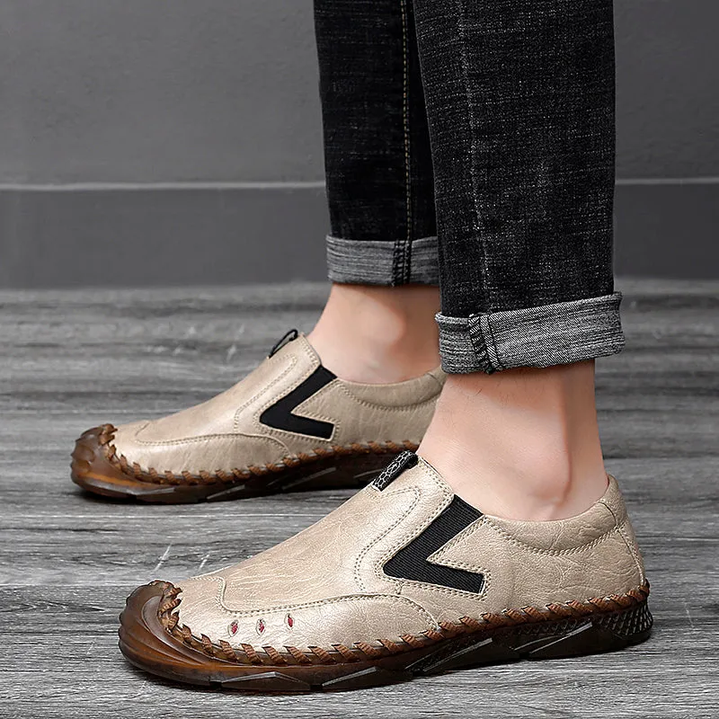 Men's Handmade Leather Loafers Breathable Casual Shoes Comfortable Soft inner Sole | 90555