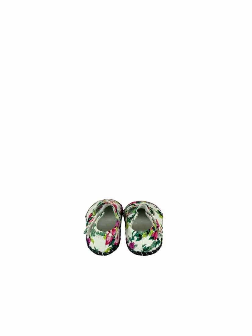 Pediped, Baby Girl Floral Mary Jane Shoes, Ivory/Multi, Size 2.5-3.5 (0-6M)