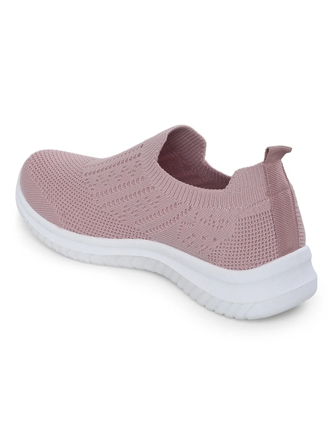 Pink Knitted Slip-On Sneakers