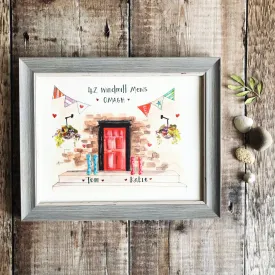 "Red Door 2 Wellies" Personalised Print