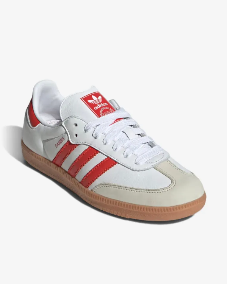 SAMBA OG W - CLOUD WHITE/SOLAR RED