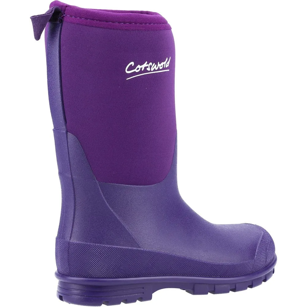 Senior Hilly Neoprene Wellingtons Boots Purple