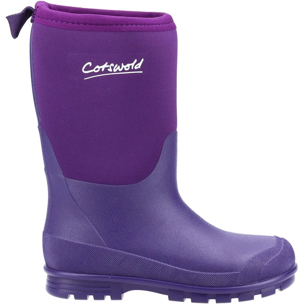 Senior Hilly Neoprene Wellingtons Boots Purple