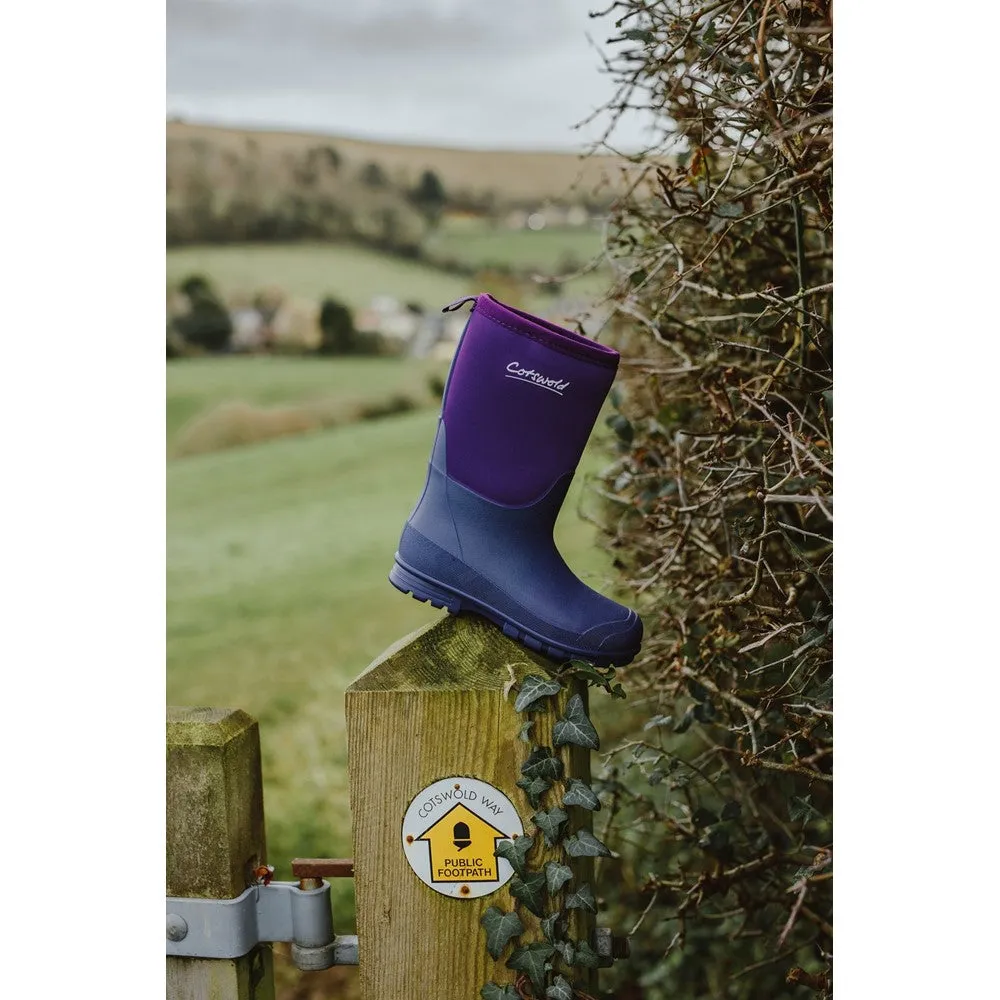 Senior Hilly Neoprene Wellingtons Boots Purple