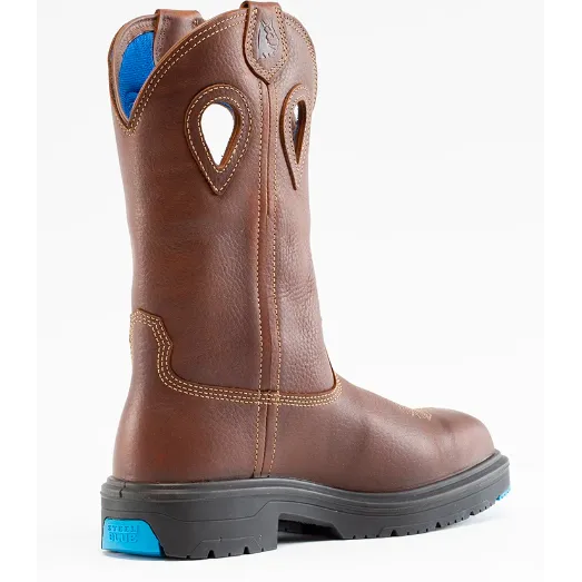 Steel Blue Men's Blue Heeler Steel Toe WP Western Work Boot - Brown - 813945