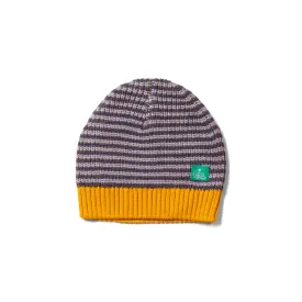 Striped Knitted Beanie Hat - Dreamy Blue