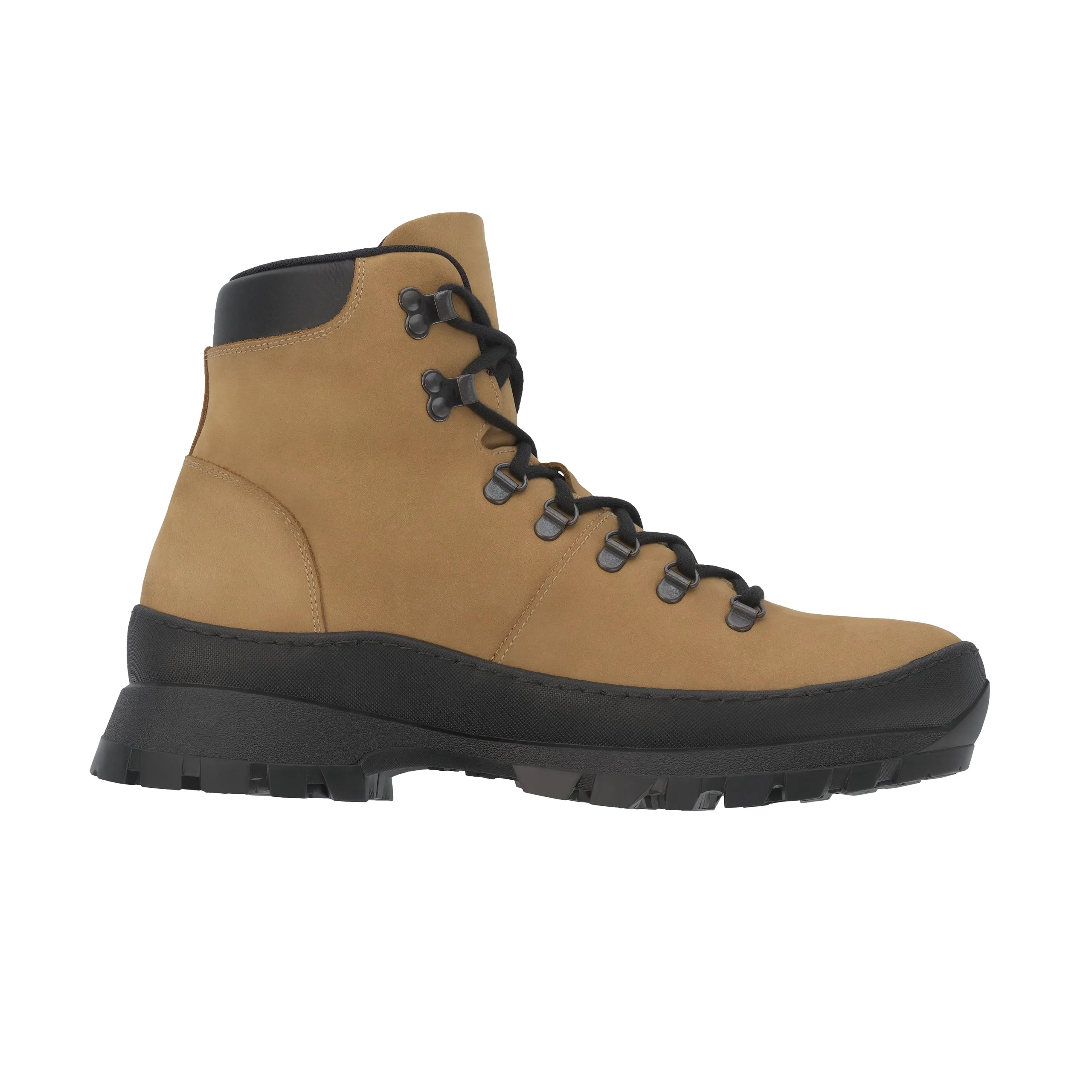 Suede Leather Hiking Boot in Cognac