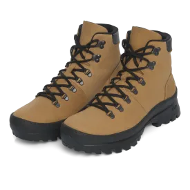 Suede Leather Hiking Boot in Cognac