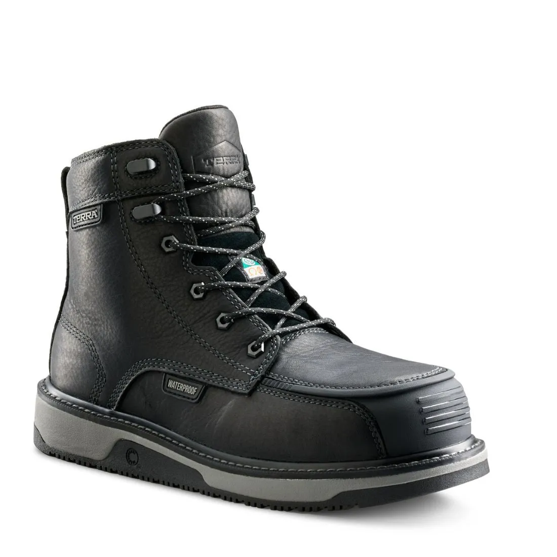 Terra Ironstone Men's 6" Waterproof Composite Toe Work Boot 839GBK - Black