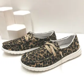 Very G | Have To Run Slip On Loafers with Laces in Leopard Print