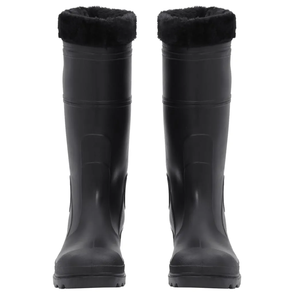 vidaXL Rian Boots with Removable Socks Black Size 43 PVC