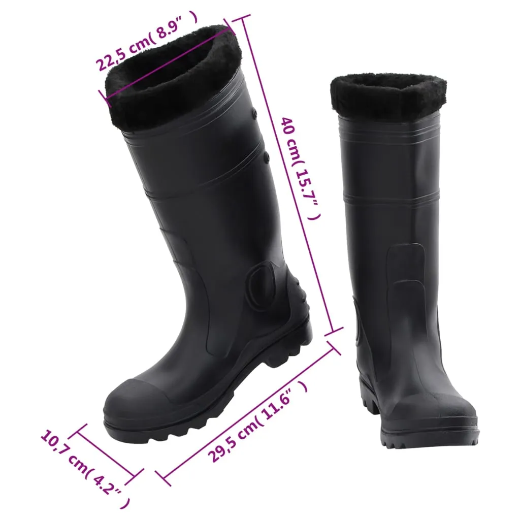 vidaXL Rian Boots with Removable Socks Black Size 43 PVC