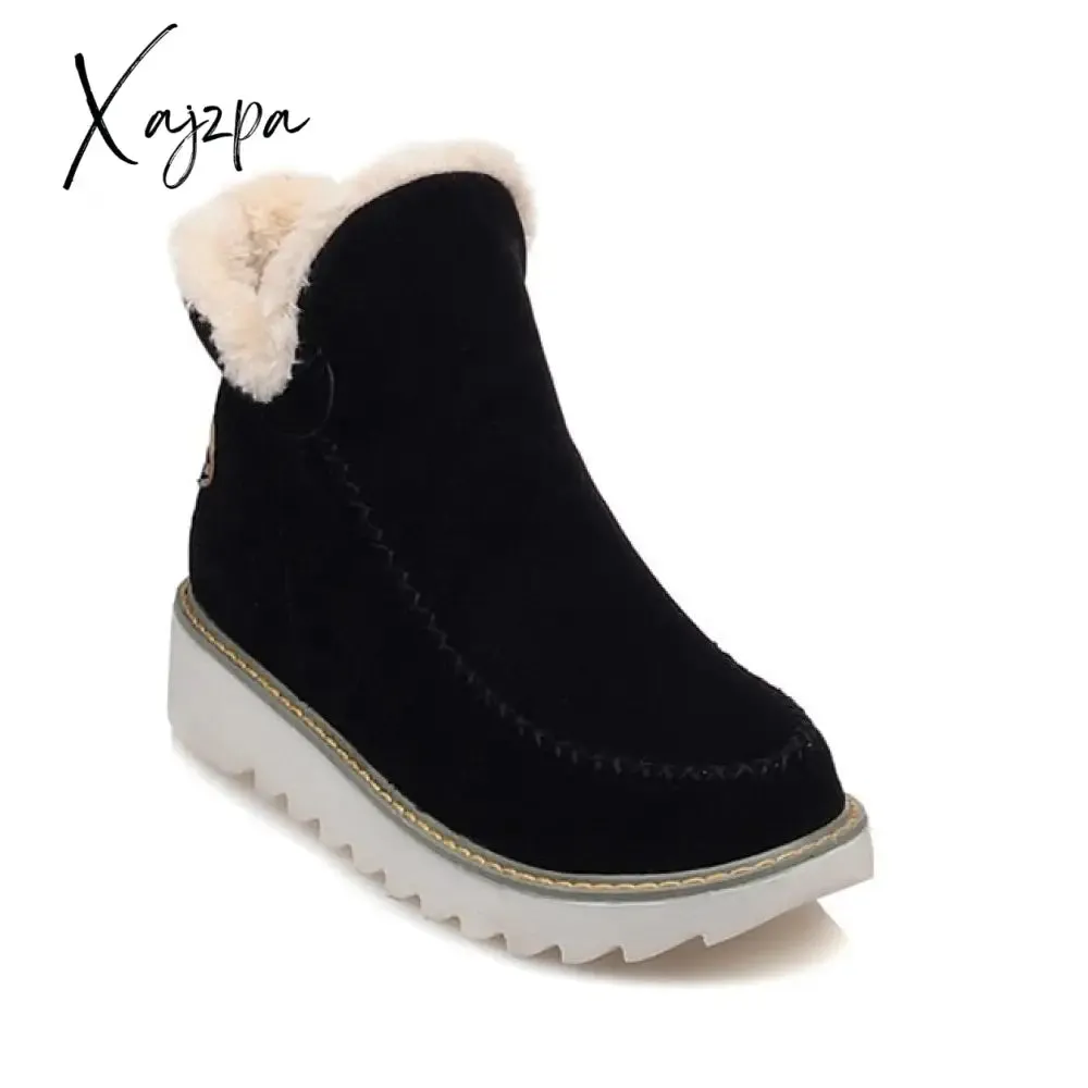 Xajzpa - Fur Lining Ankle Snow Boots